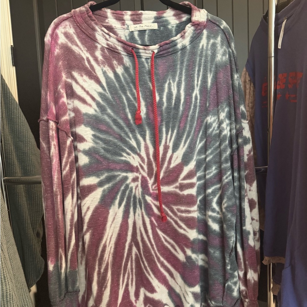 We The Free Purple and White Tie-Dye Hoodie
